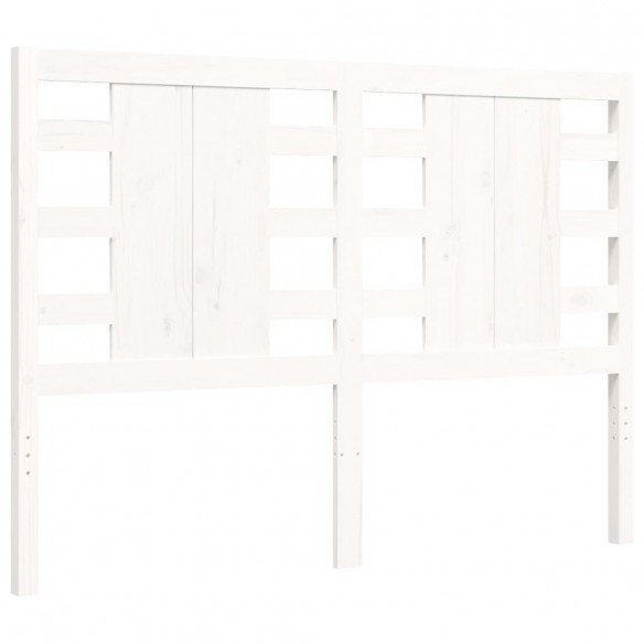 Cadre de lit avec tête de lit blanc 140x190 cm bois massif