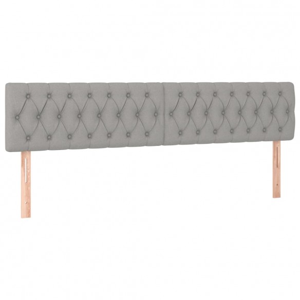 Tête de lit à LED Gris clair 200x7x78/88 cm Tissu