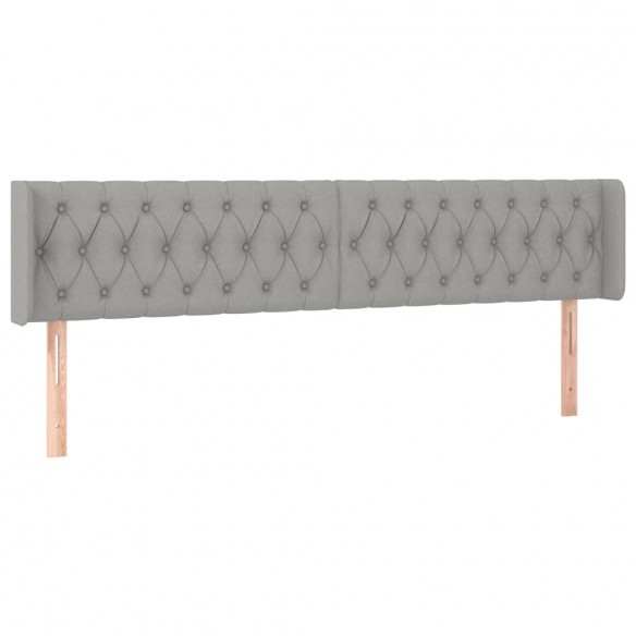 Tête de lit à LED Gris clair 203x16x78/88 cm Tissu