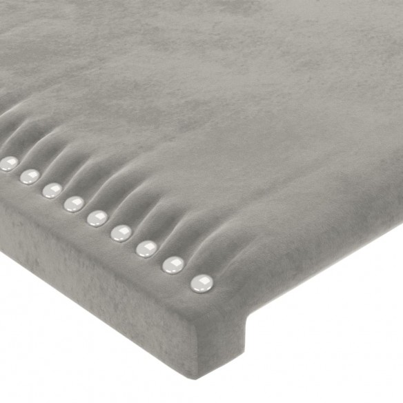 Têtes de lit 4 pcs Gris clair 100x5x78/88 cm Velours