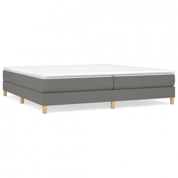 Cadre de lit avec matelas Gris foncé 200x200cm Tissu