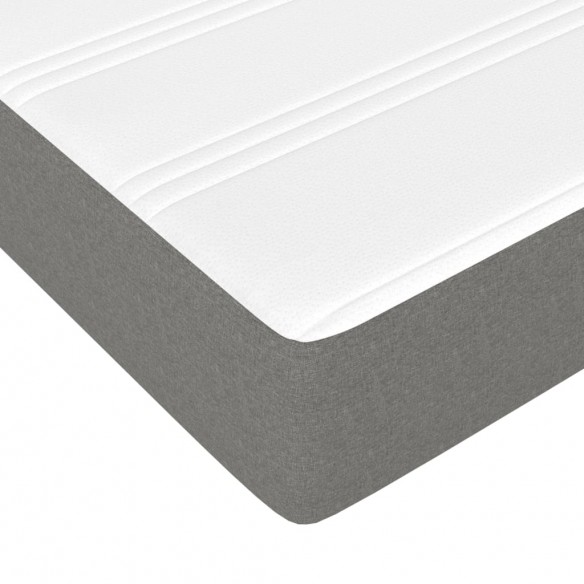 Cadre de lit avec matelas Gris foncé 200x200cm Tissu