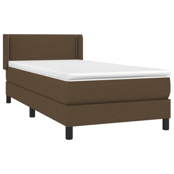 Cadre de lit avec matelas Marron foncé 100x200 cm