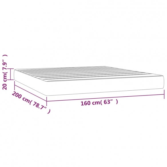 Matelas de lit à ressorts ensachés Crème 160x200x20 cm Tissu