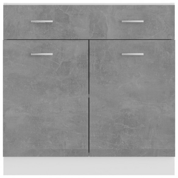 Armoire de plancher à tiroir Gris béton 80x46x81,5 cm Aggloméré