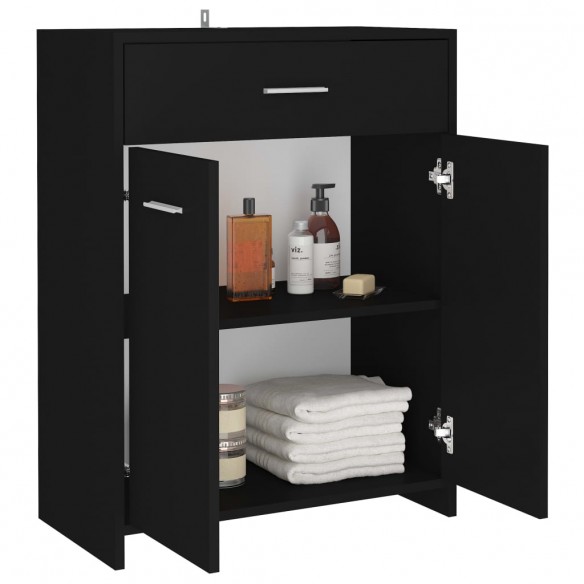 Armoire de salle de bain Noir 60x33x80 cm Aggloméré