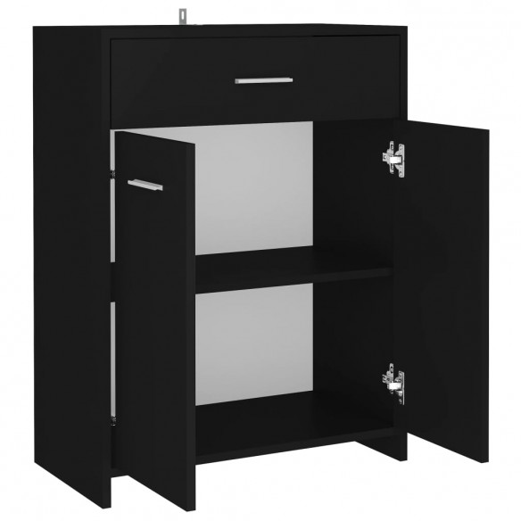 Armoire de salle de bain Noir 60x33x80 cm Aggloméré