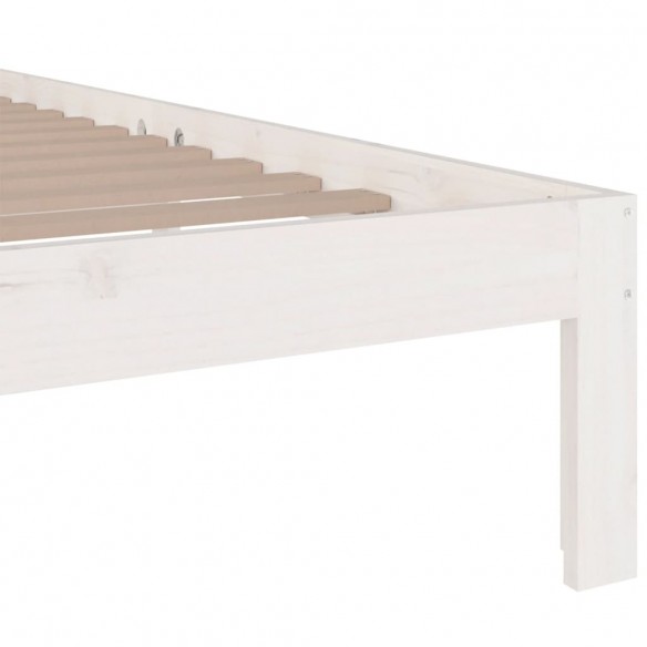 Cadre de lit Blanc Bois massif 120x200 cm