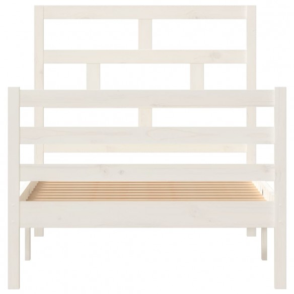 Cadre de lit Blanc Bois de pin massif 90x200 cm