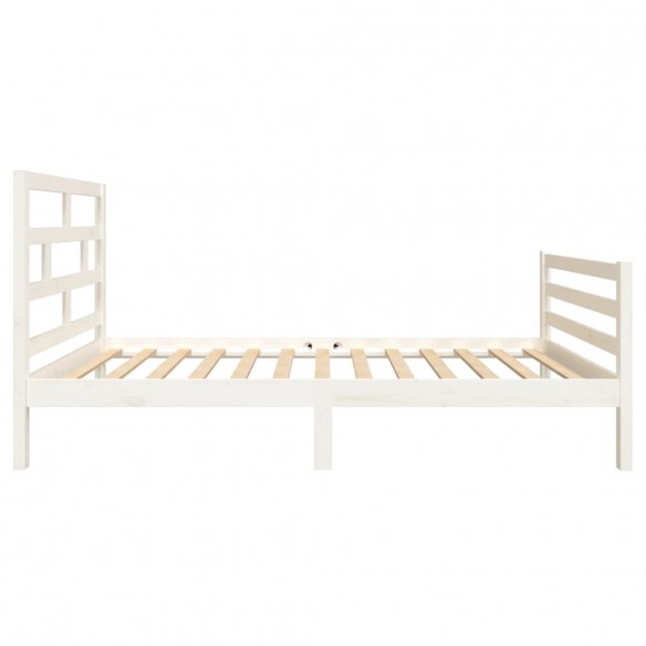 Cadre de lit Blanc Bois de pin massif 90x200 cm