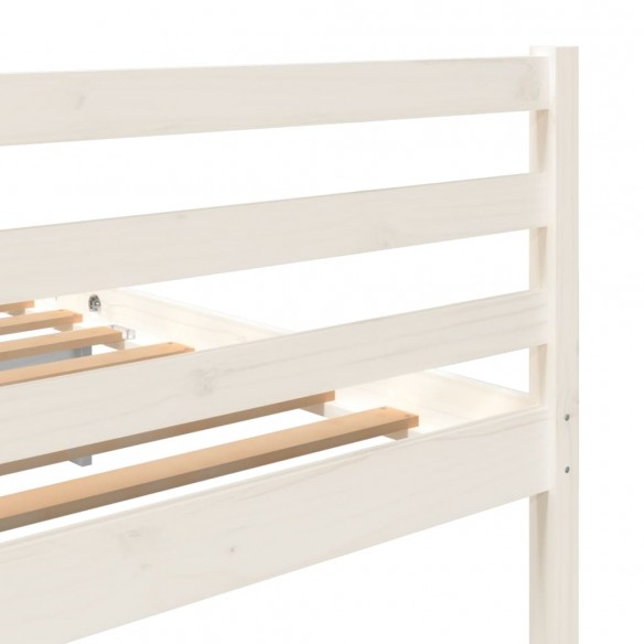 Cadre de lit Blanc Bois de pin massif 90x200 cm