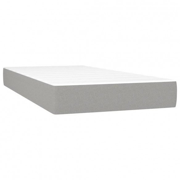 Matelas de lit à ressorts ensachés Gris clair 90x200x20cm Tissu