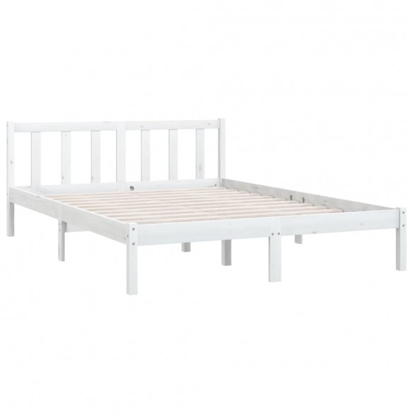 Cadre de lit Blanc Bois de pin massif 160x200 cm