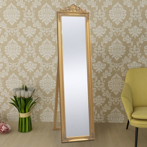 Miroir sur pied Style baroque 160x40 cm Doré