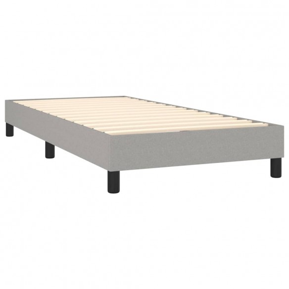 Cadre de lit avec matelas et LED Gris clair 90x200cm