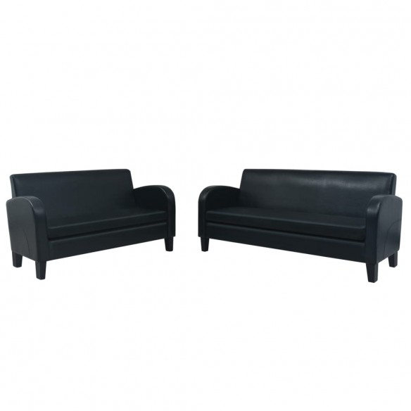 Ensemble de canapés 2 pcs cuir synthétique noir