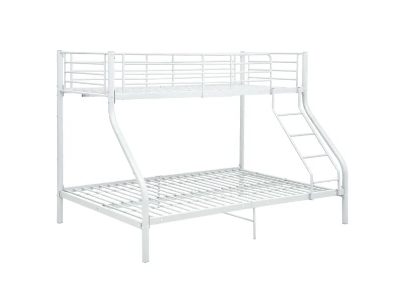 Lit superposé Blanc Métal 140x200 cm/90x200 cm