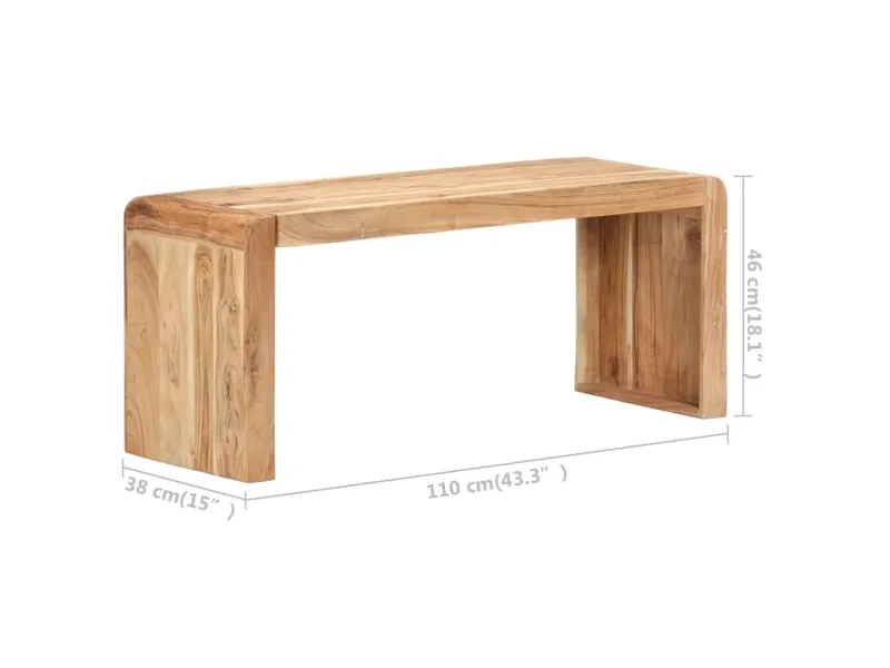 Banc 110x38x46 cm Bois solide d'acacia