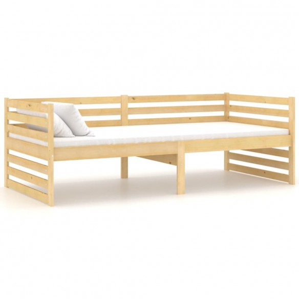 Lit de repos avec matelas 90x200 cm Bois de pin massif