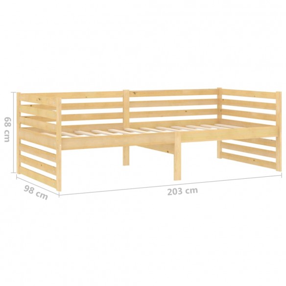 Lit de repos avec matelas 90x200 cm Bois de pin massif