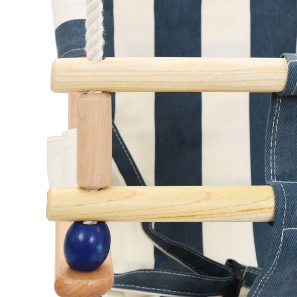 Balançoire pour bébé avec ceinture de sécurité Coton Bois Bleu