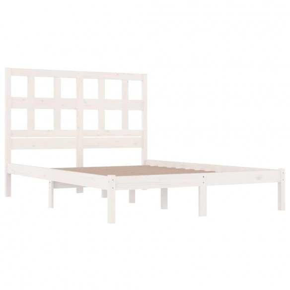 Cadre de lit Blanc Bois de pin massif 200x200 cm