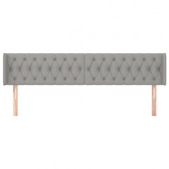 Tête de lit avec oreilles Gris clair 203x16x78/88 cm Tissu