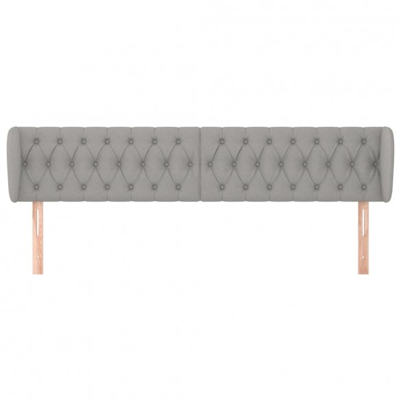 Tête de lit avec oreilles Gris clair 203x23x78/88 cm Tissu