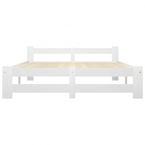 Cadre de lit Blanc Bois de pin massif 160x200 cm