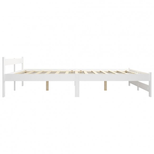 Cadre de lit Blanc Bois de pin massif 160x200 cm