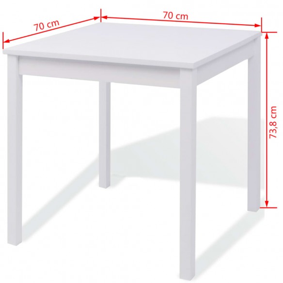 Ensemble de salle à manger trois pièces Pinède Blanc