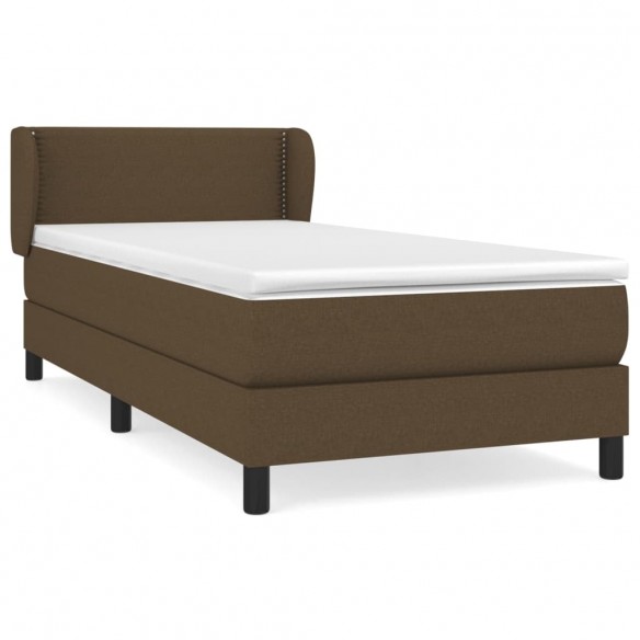 Cadre de lit avec matelas Marron foncé 100x200 cm