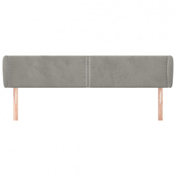 Tête de lit avec oreilles Gris clair 203x23x78/88 cm Velours