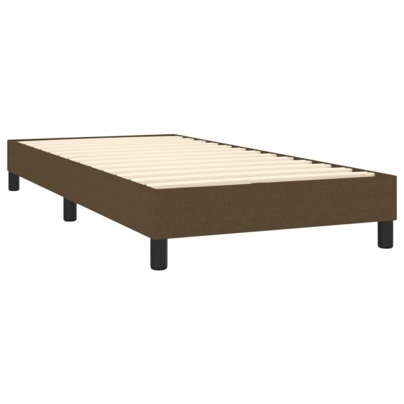 Cadre de lit matelas et LED Marron foncé 100x200 cm