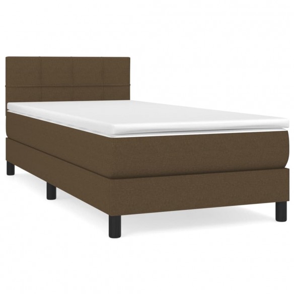 Cadre de lit avec matelas Marron foncé 100x200 cm