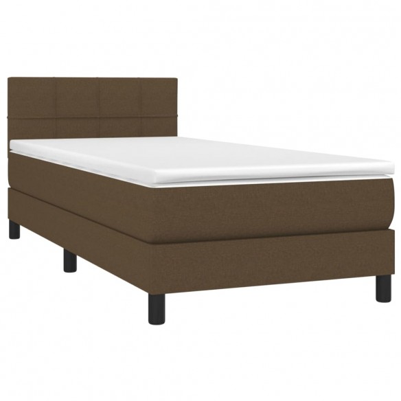 Cadre de lit avec matelas Marron foncé 100x200 cm