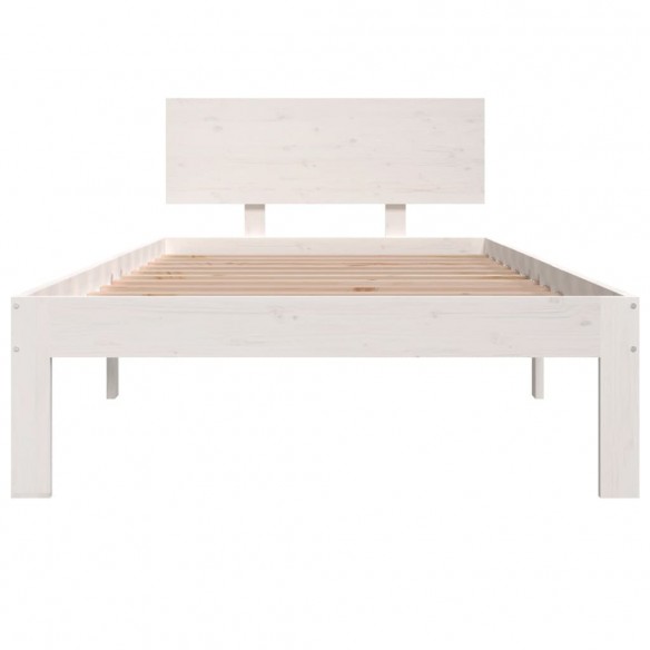 Cadre de lit Blanc Bois massif 90x190 cm Simple