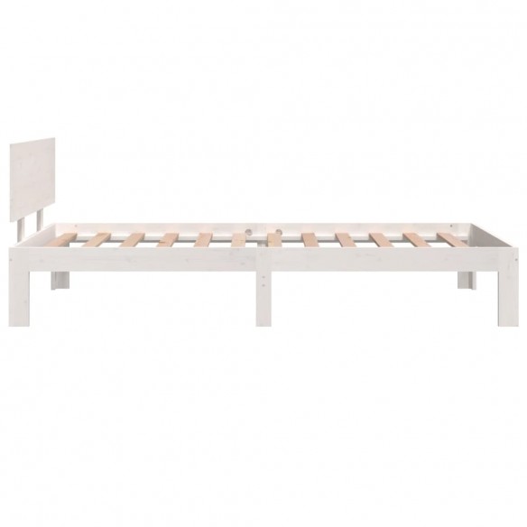 Cadre de lit Blanc Bois massif 90x190 cm Simple