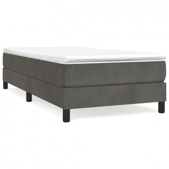 Cadre de lit avec matelas Gris foncé 100x200 cm