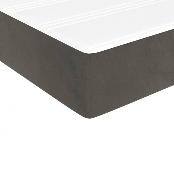 Cadre de lit avec matelas Gris foncé 100x200 cm