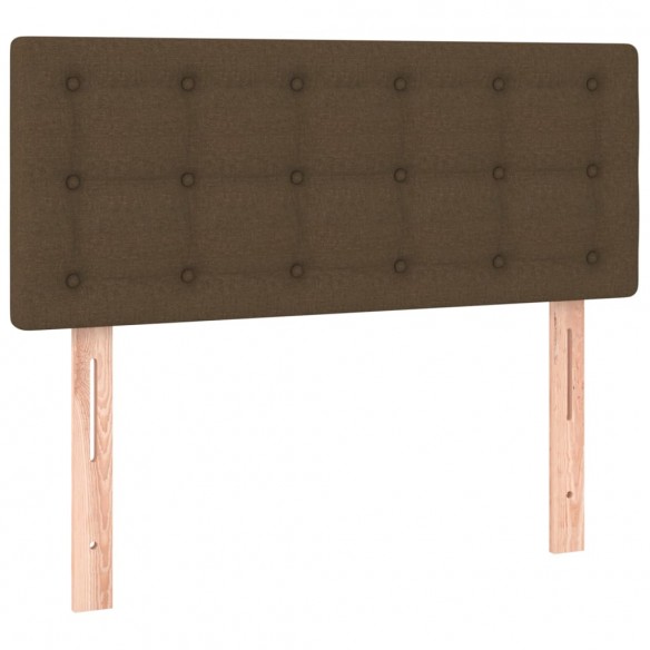 Cadre de lit matelas et LED Marron foncé 100x200cm