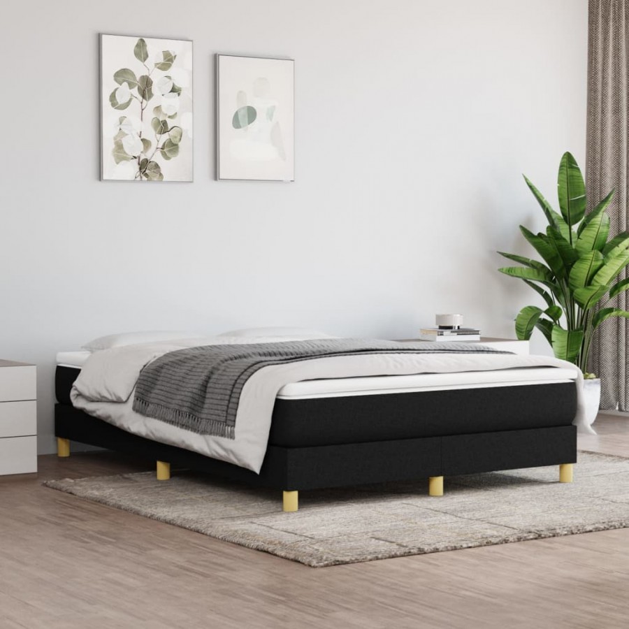 Cadre de lit avec matelas Noir 140x190 cm Tissu