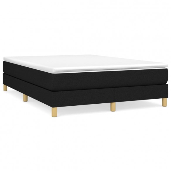 Cadre de lit avec matelas Noir 140x190 cm Tissu