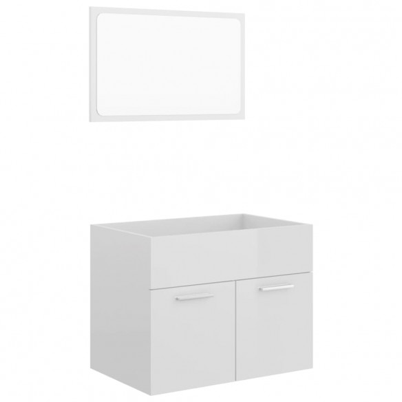 Ensemble de meubles de salle de bain 2 pcs Blanc brillant