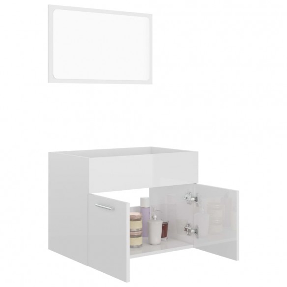 Ensemble de meubles de salle de bain 2 pcs Blanc brillant