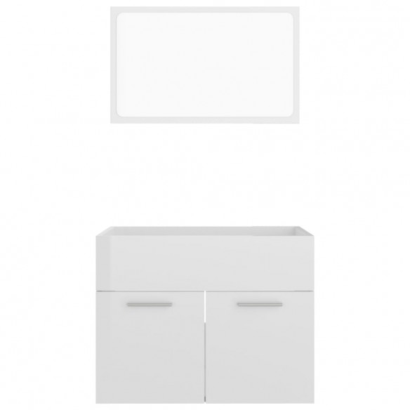 Ensemble de meubles de salle de bain 2 pcs Blanc brillant