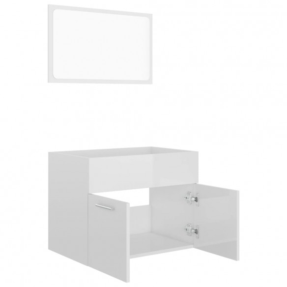 Ensemble de meubles de salle de bain 2 pcs Blanc brillant