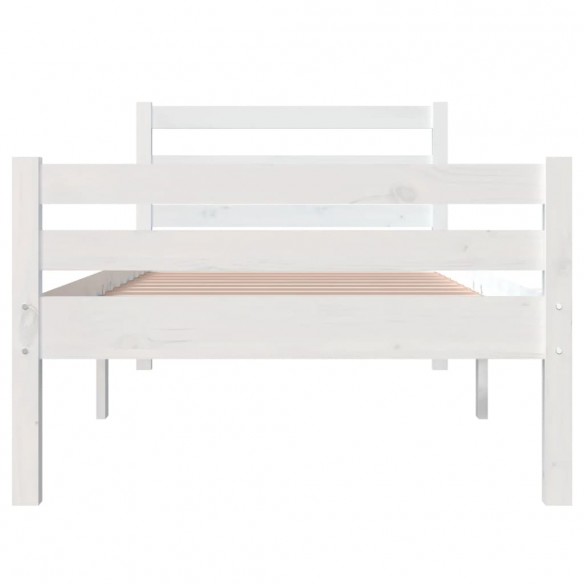 Cadre de lit Blanc Bois massif 90x200 cm