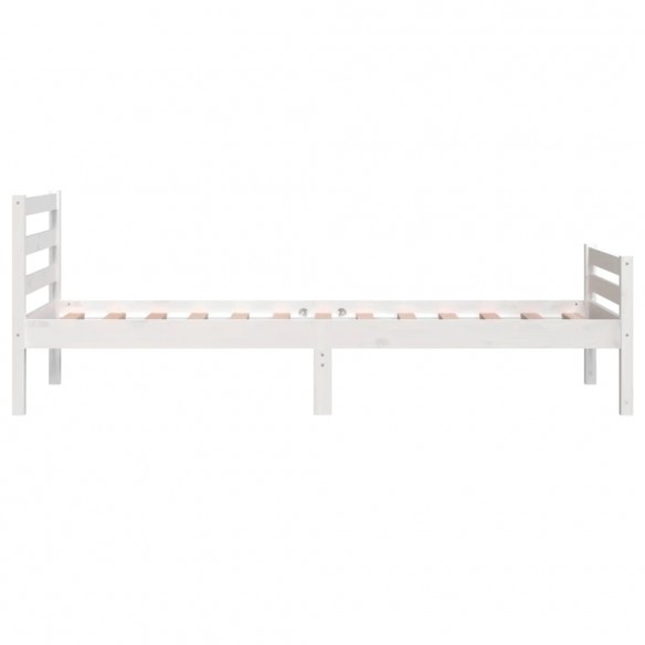 Cadre de lit Blanc Bois massif 90x200 cm