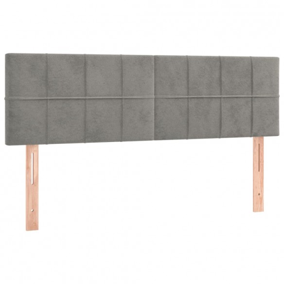 Cadre de lit et matelas Gris clair 140x200cm Velours